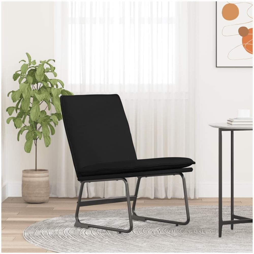 Sedia Lounge Nera 52x75x76 Cm In Tessuto - Foto 1