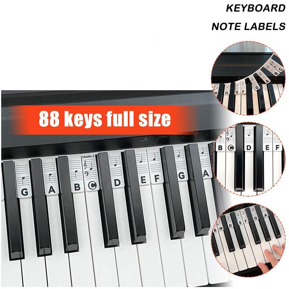 Etichette Rimovibili Per Pianoforte E Tastiera 88 Tasti White - Foto 2