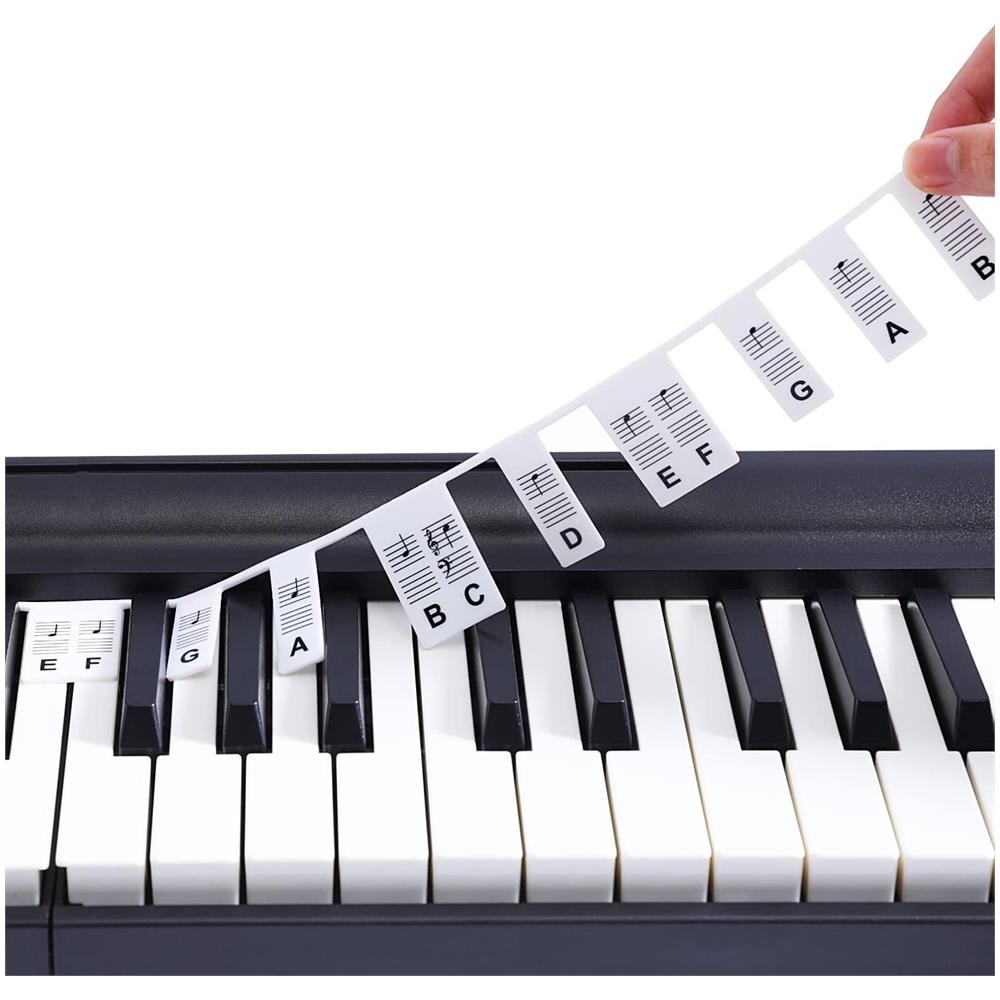 Etichette Rimovibili Per Pianoforte E Tastiera 88 Tasti White - Foto 1