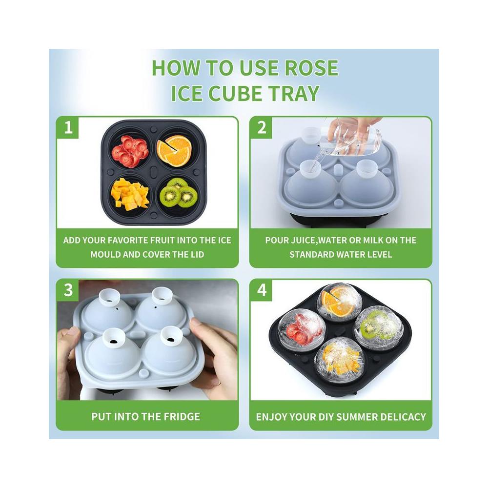 Stampi Per Ghiaccio In Silicone - Stampi Diamante E Rosa Black - Foto 2