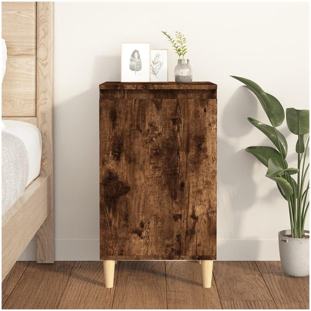 Comodino Rovere Fumo 40x35x70 Cm Legno Multistrato - Foto 1