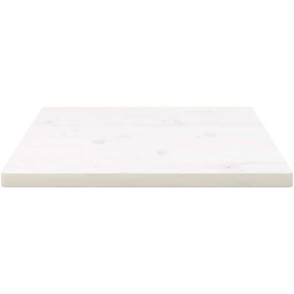 Piano Tavolo Bianco 40x40x2,5cm Legno Massello Di Pino Quadrato - Foto 3