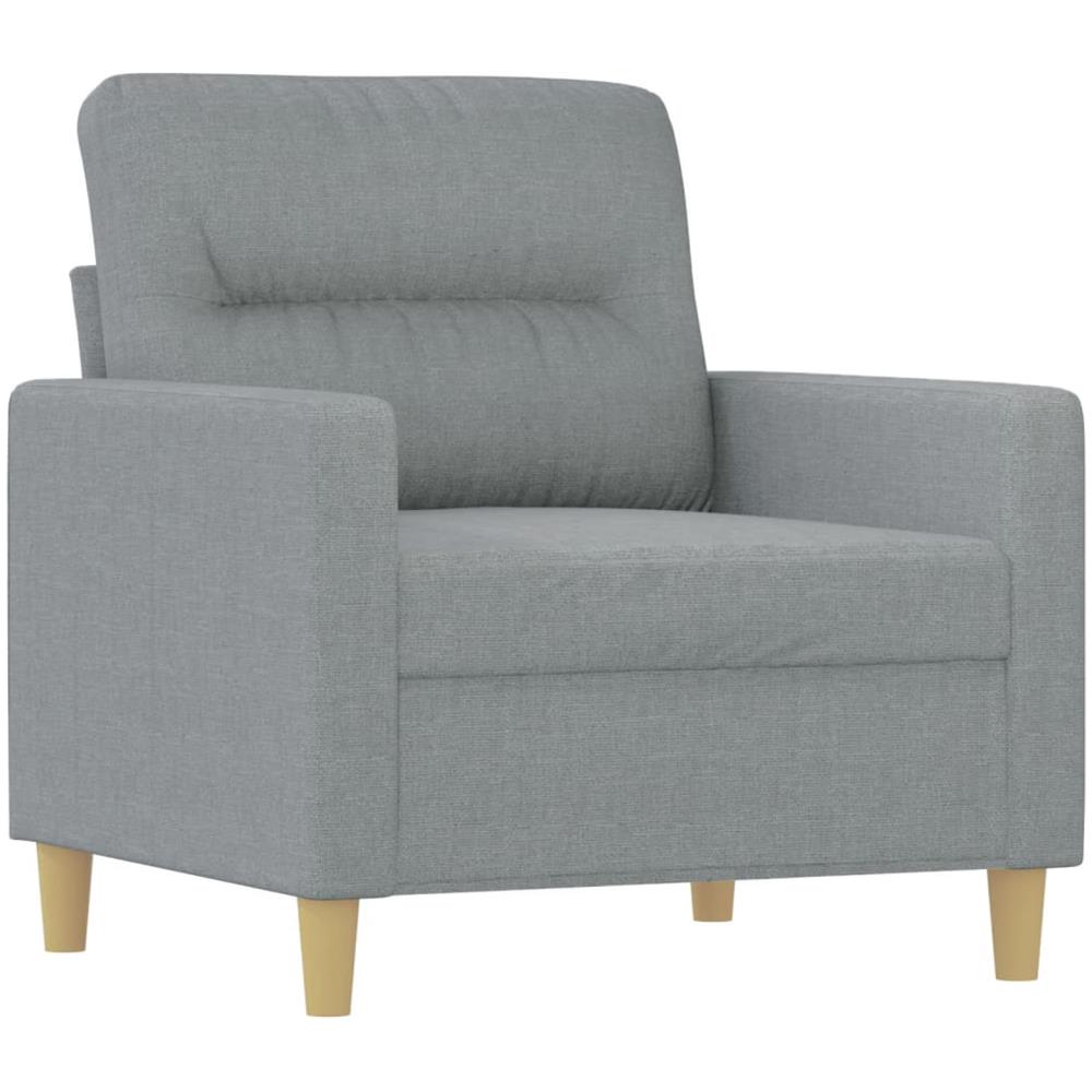 Set Di Divani 3 Pz Con Cuscini Grigio Chiaro In Tessuto - Foto 3