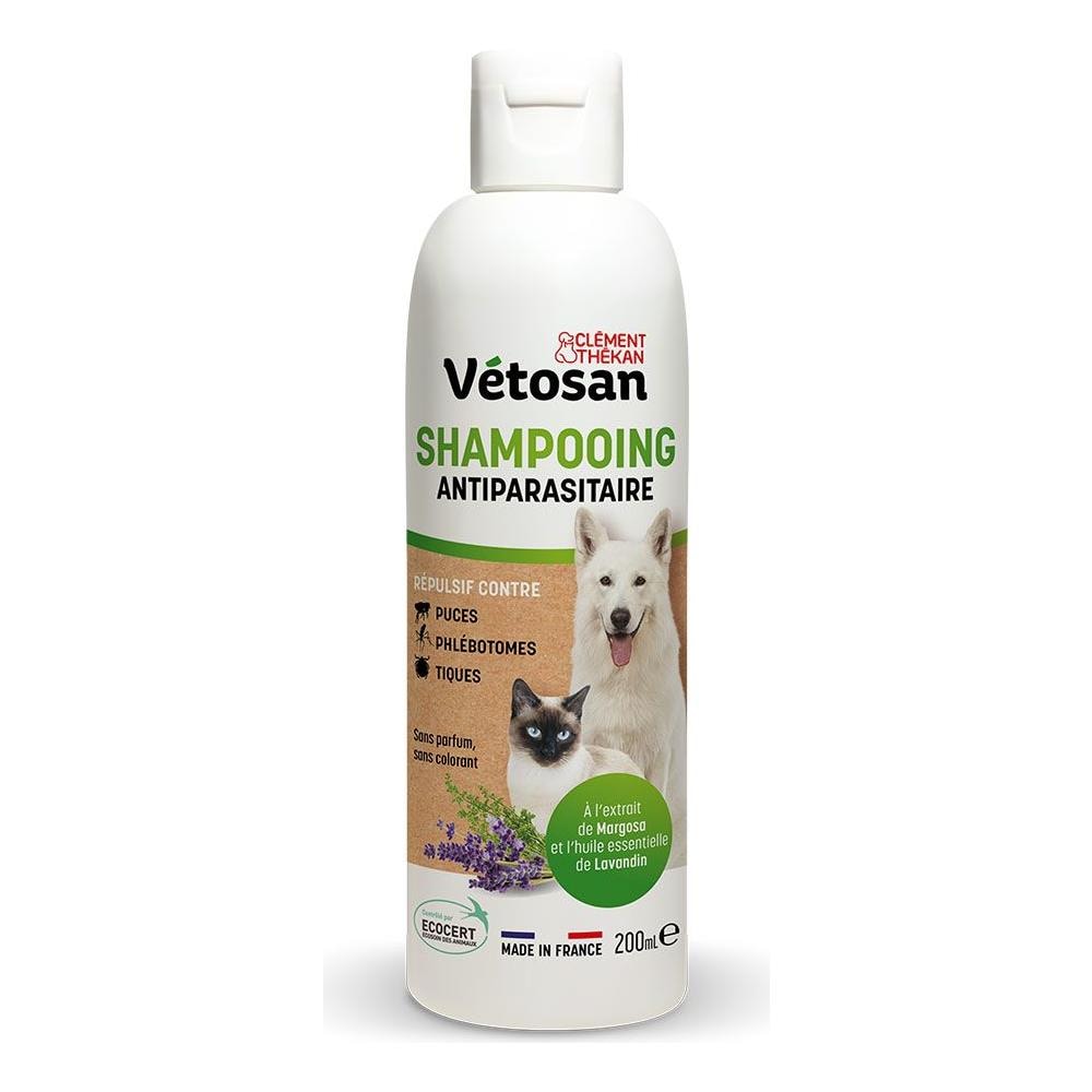 Shampoo Antiparassitario 200ml Vétosan Con Estratto Di Margosa E Olio Essenziale Di Lavanda Per Cani E Gatti - Foto 1