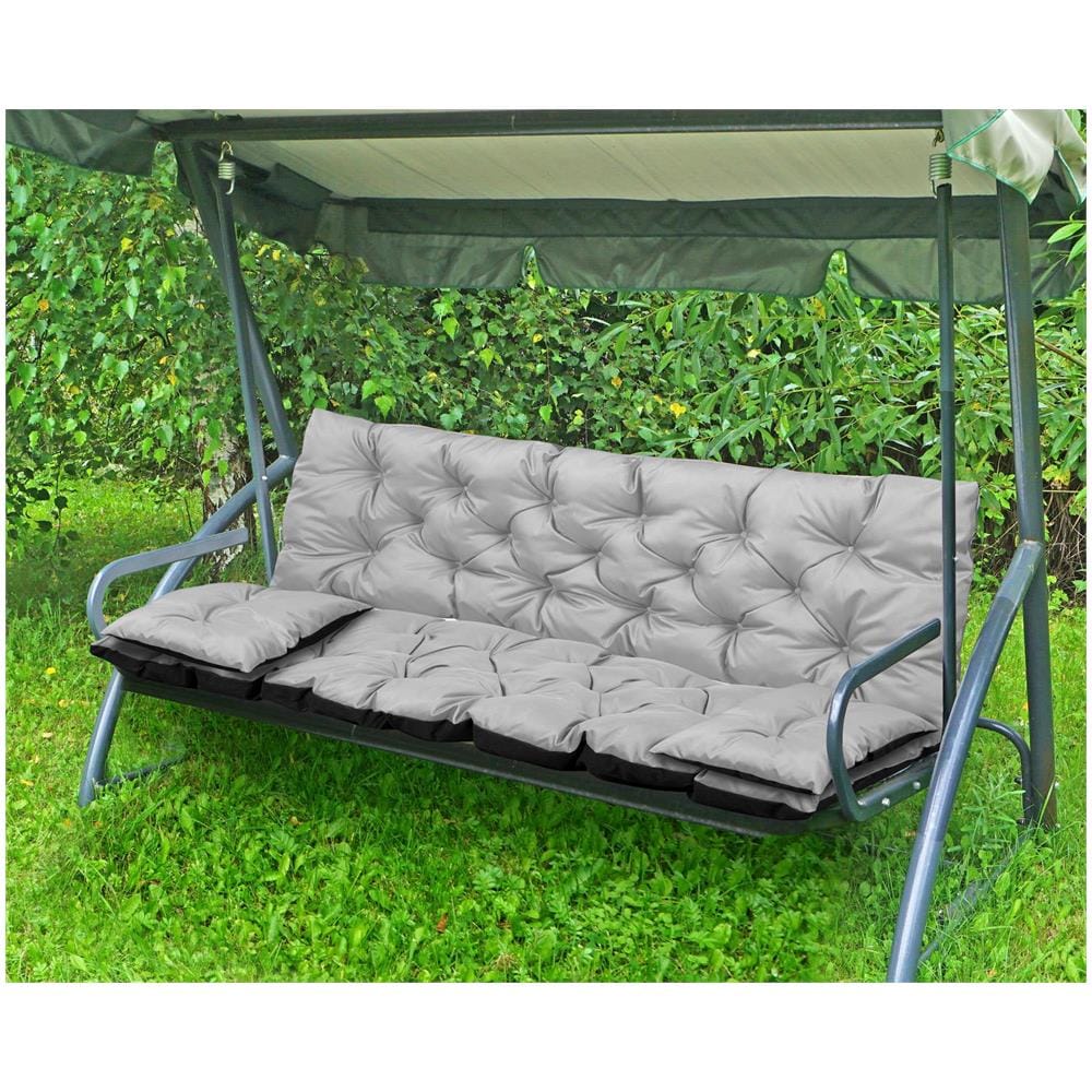 Set di cuscini da giardino 150x60 cm impermeabile grigio chiaro - Foto 2