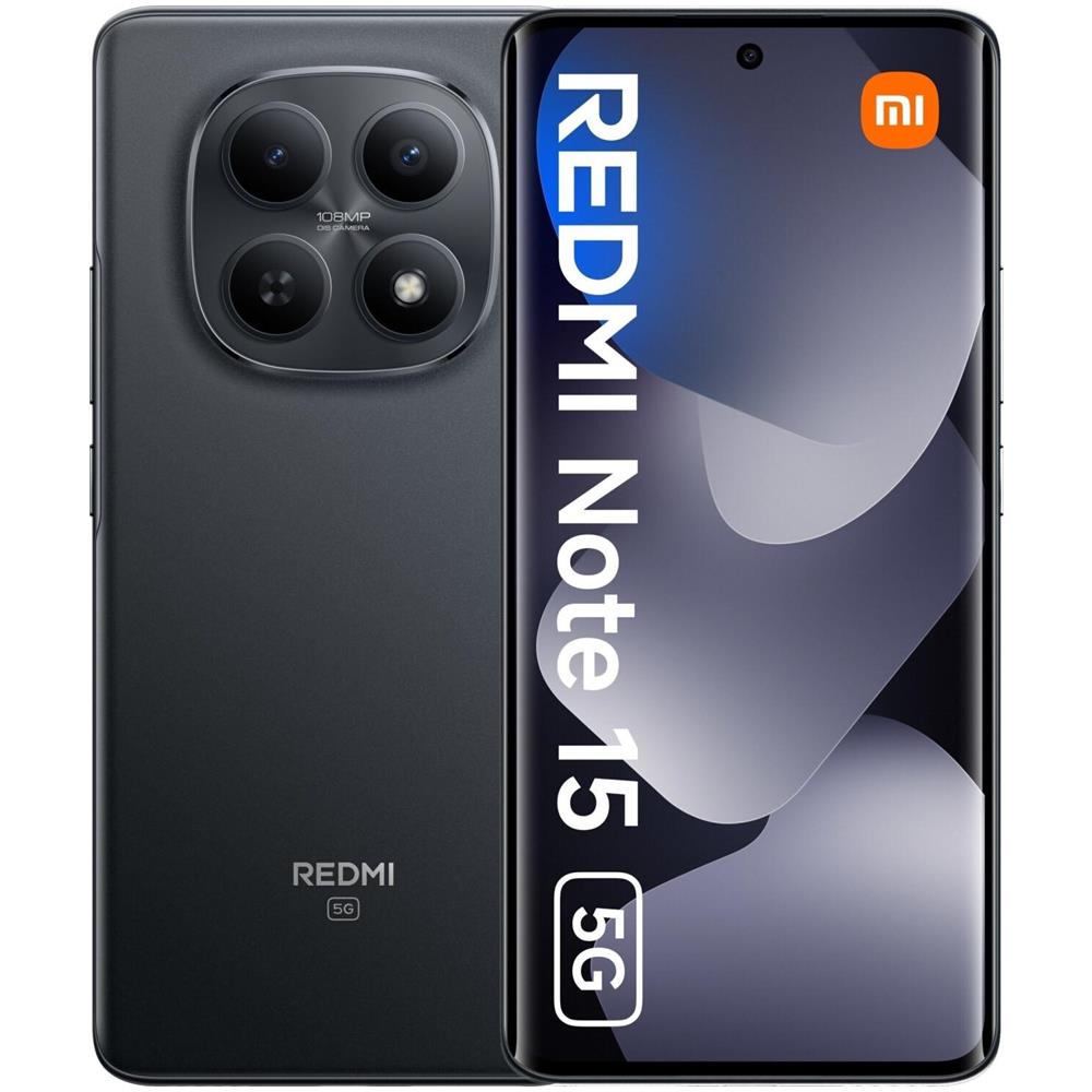 Redmi Note 15 5G 256GB 8GB Ram Display 6.67" Amoled 120Hz Main Camera 108MP DualSim (nano SIM 1 + Ibrida) HyperOS 2 Snapdragon 6 Gen3 5520mAh Black Wind3 - Foto 1