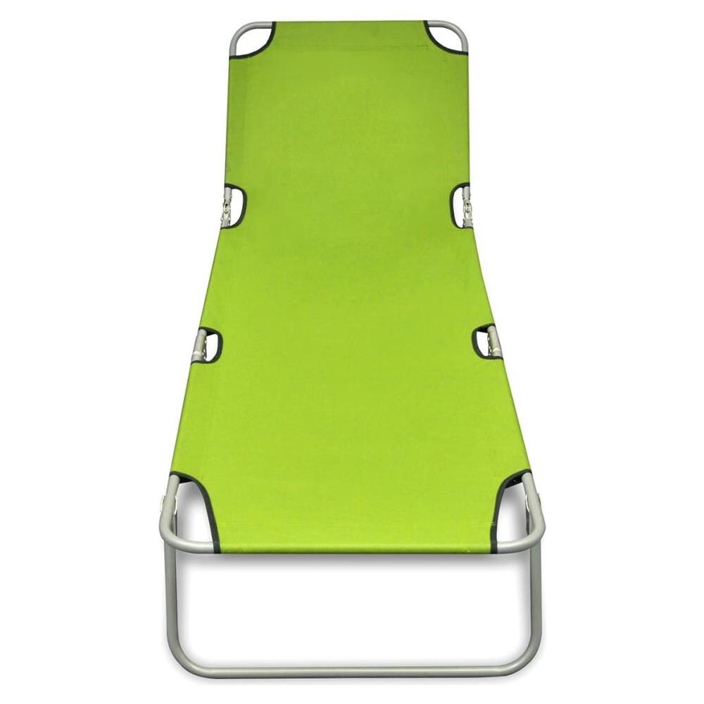 Lettino Pieghevole in Acciaio Verniciato a Polvere Verde Mela - Foto 2