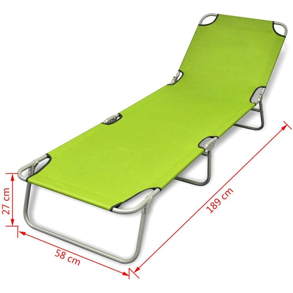 Lettino Pieghevole in Acciaio Verniciato a Polvere Verde Mela - Foto 15