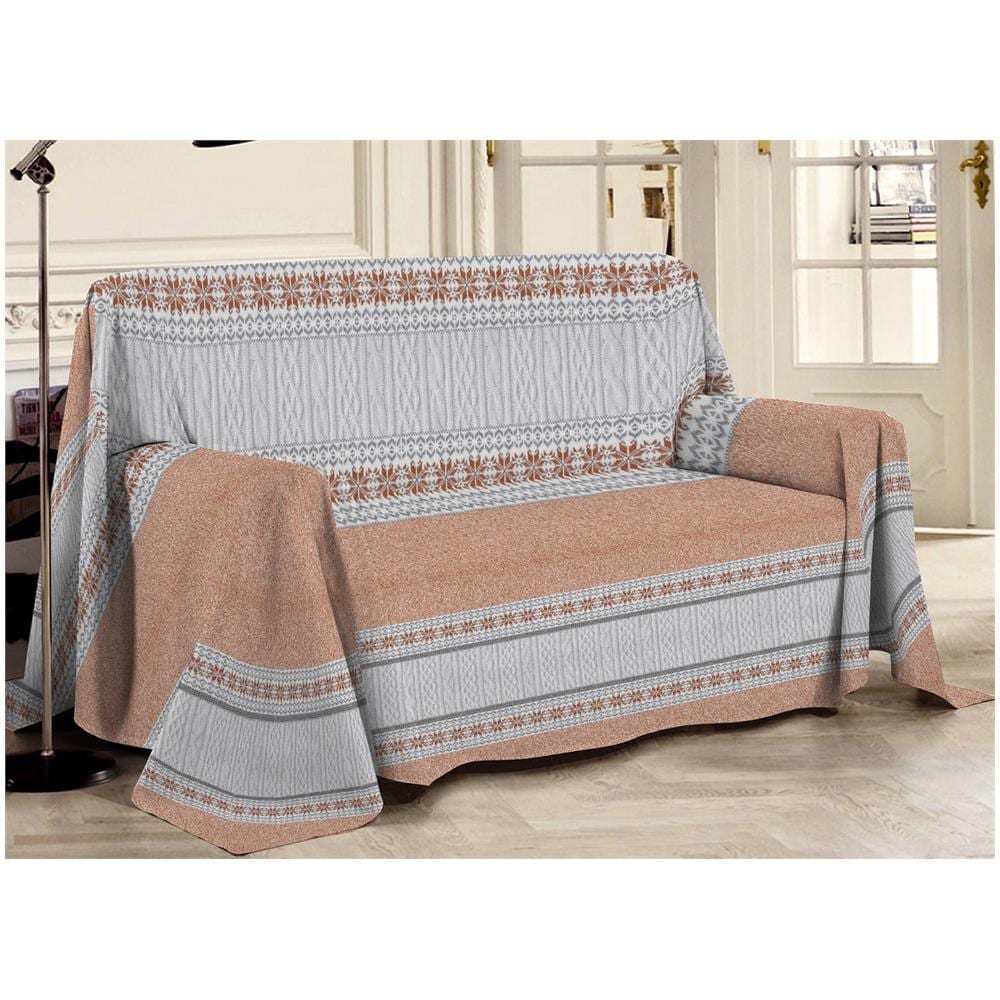 Telo Arredo Linea Pensieri Delicati Disegno Maglia Matrimoniale Arancio - Foto 2