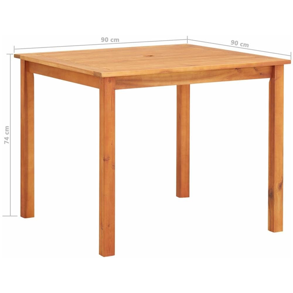 Tavolo Da Giardino 90x90x74 Cm In Legno Massello Di Acacia - Foto 4