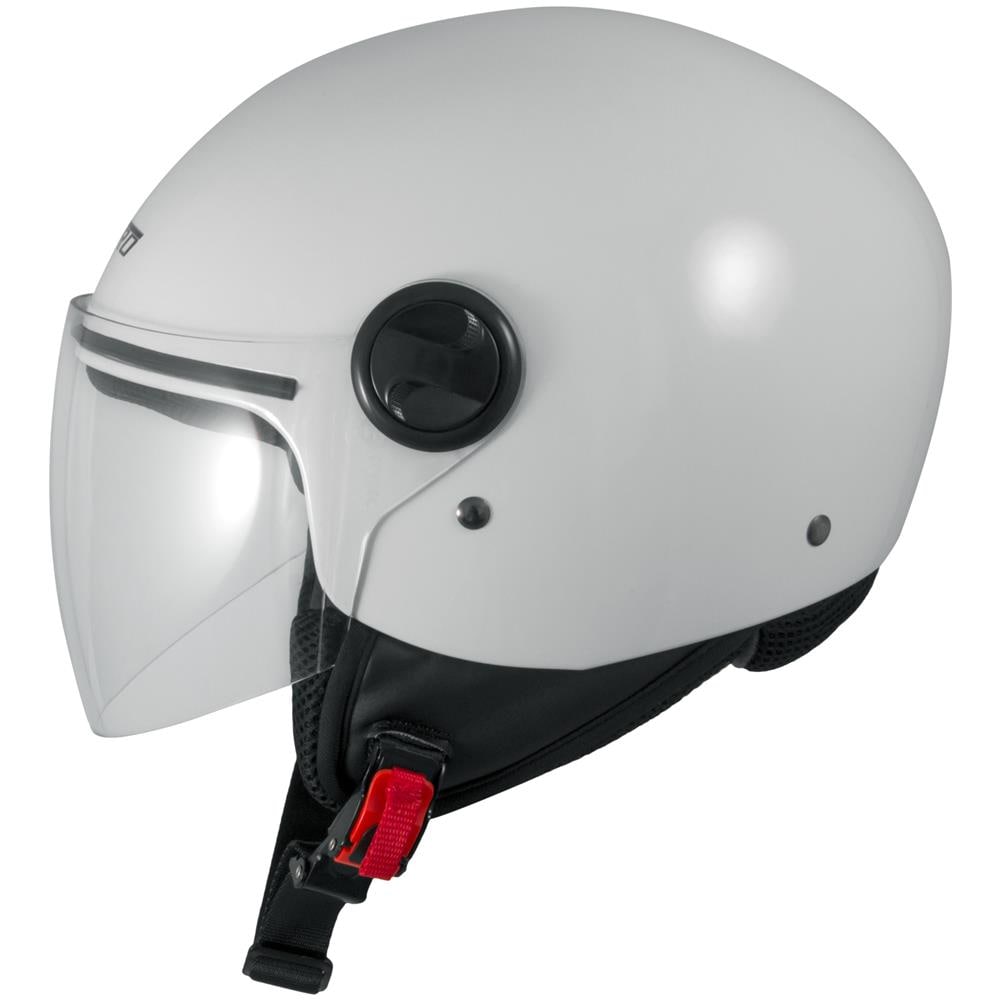 Casco Jet Moto Scooter Visera Antigraffio Argento Backline Ece 22-05 Bianco L - Foto 5