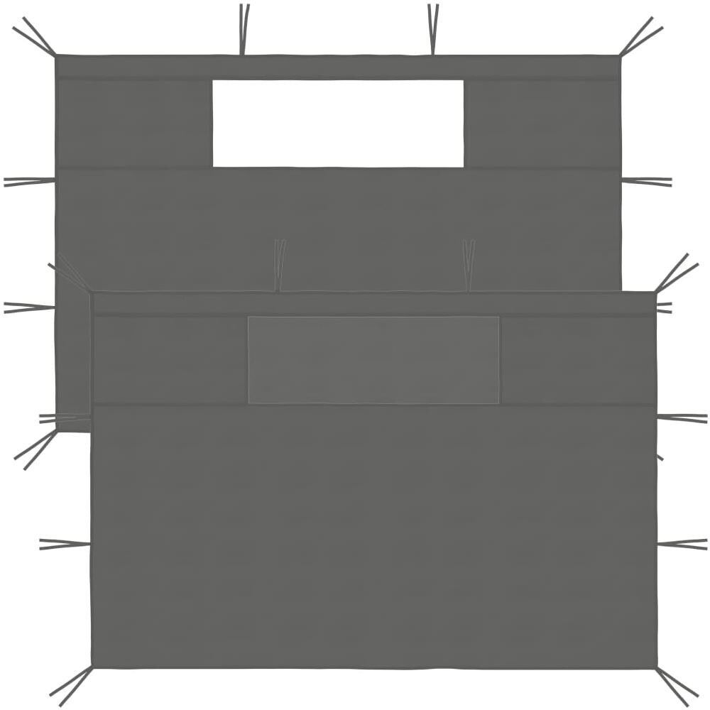 Pareti Con Finestre Per Gazebo 2 Pz Antracite - Foto 1