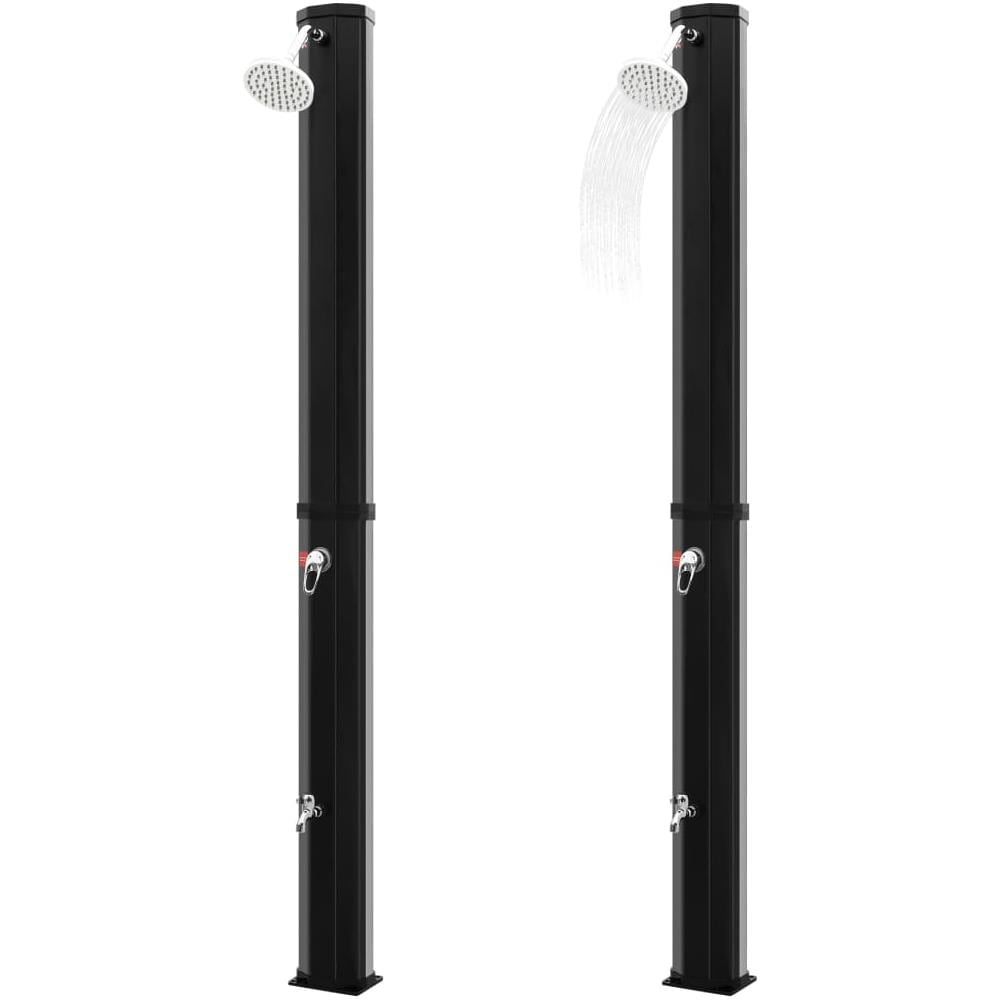 Outdoor Doccia Solare da Esterno con Soffione e Rubinetto 35 L Nero - Foto 3