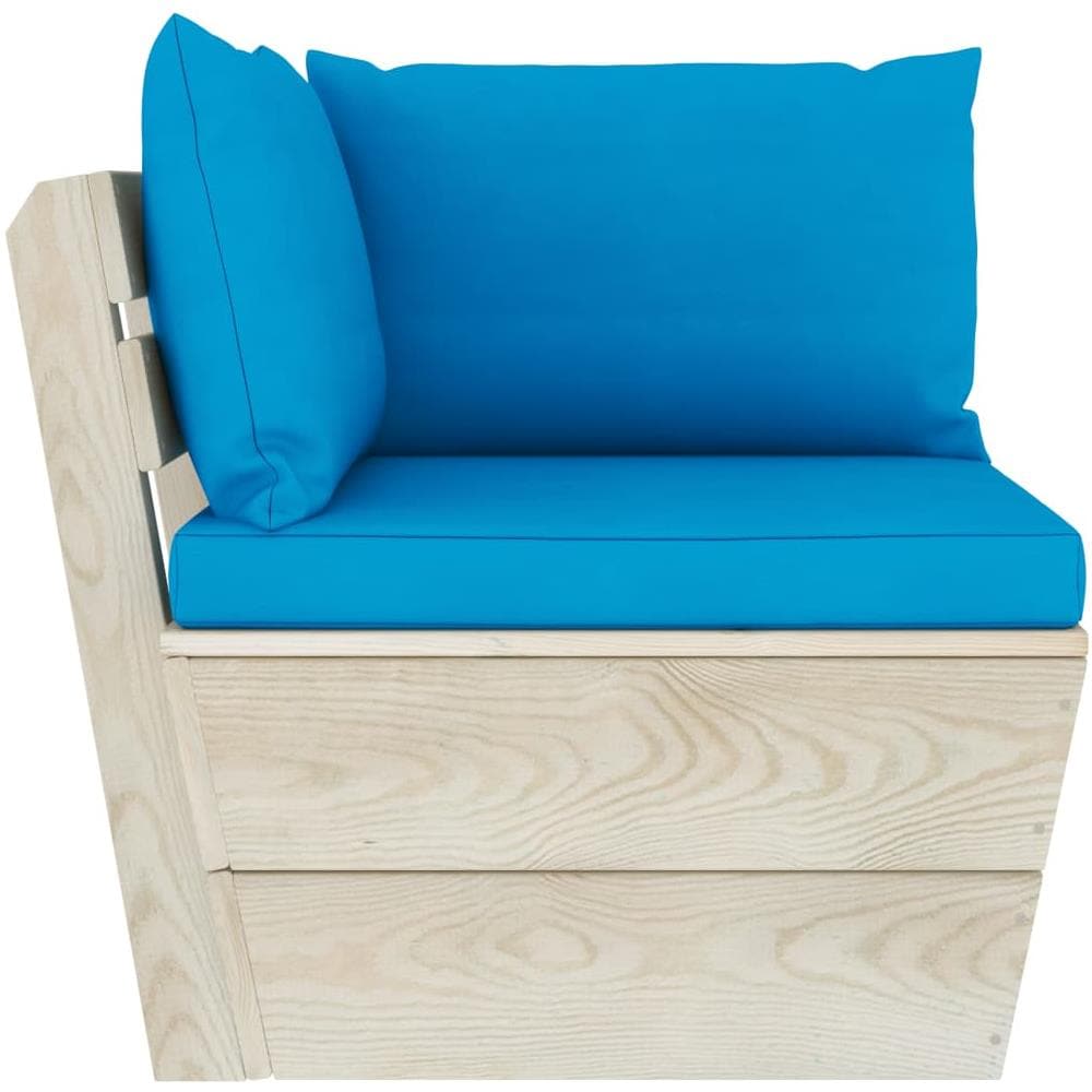 Divano Angolare da Giardino su Pallet e Cuscini Legno di Abete - Foto 2