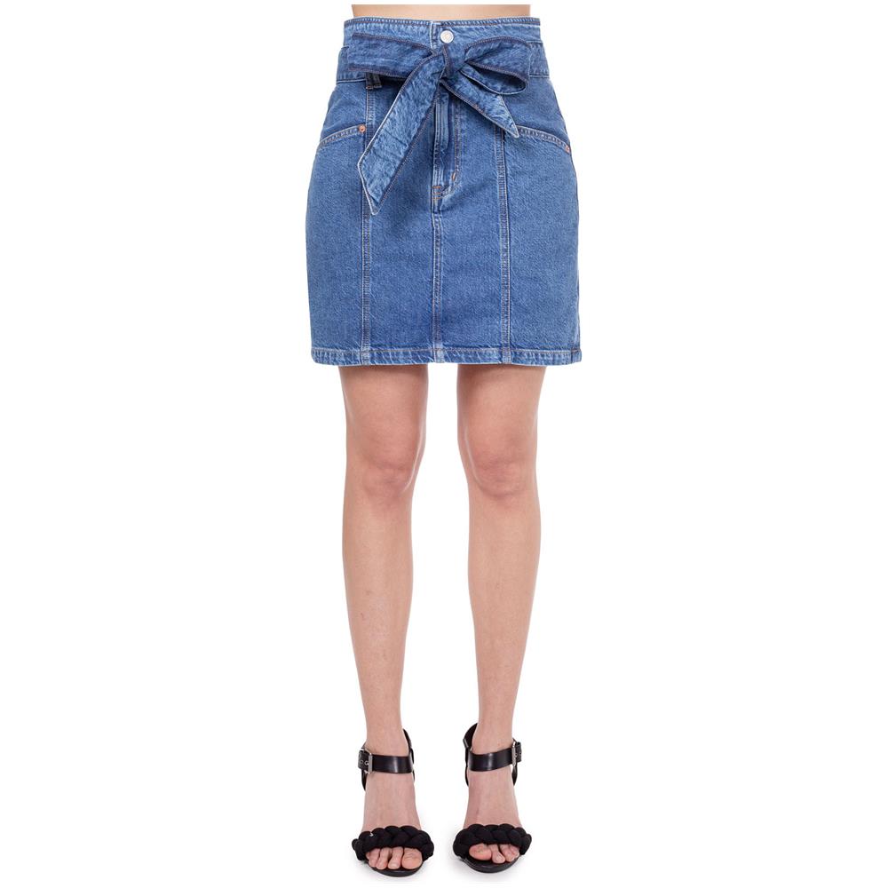 Gonna In Denim Con Cintura Annodata - Foto 1