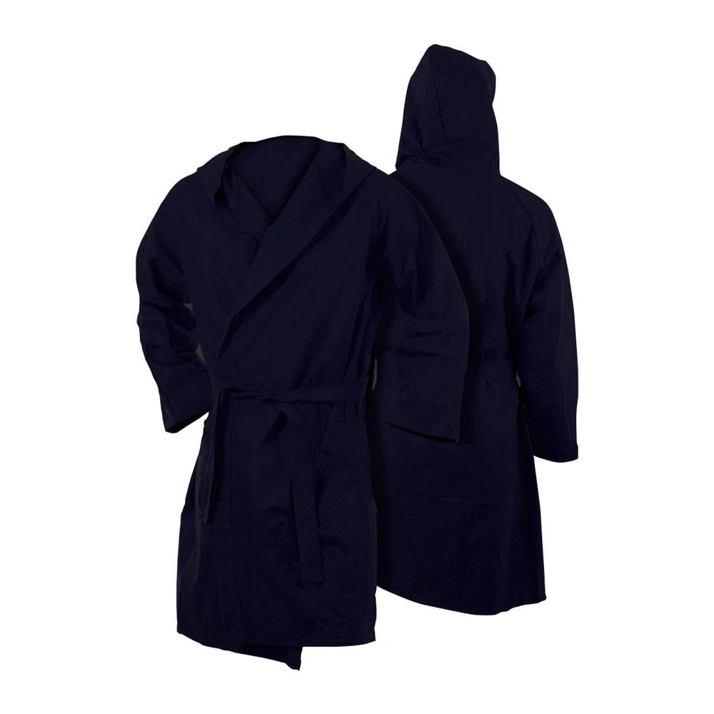 Accappatoio Con Cappuccio In Microfibra Adulto Unisex In Tinta Unita Vari Colori S Blu Scuro - Foto 1