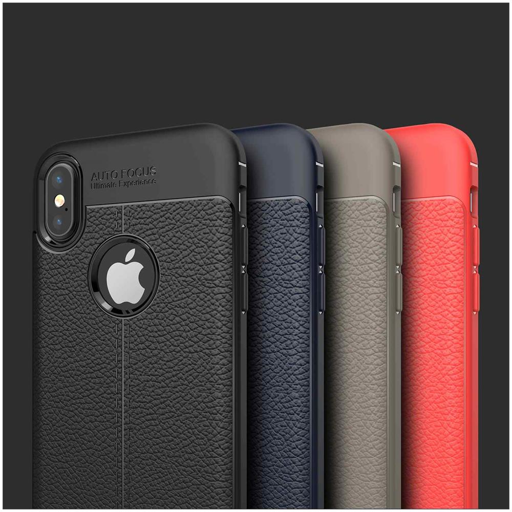 Custodia Compatibile Con Apple Iphone X / Xs In Nero Profondo - Coperchio Protettivo In Silicone Tpu Con Applicazione Di Finta Pelle Nobile - Foto 8