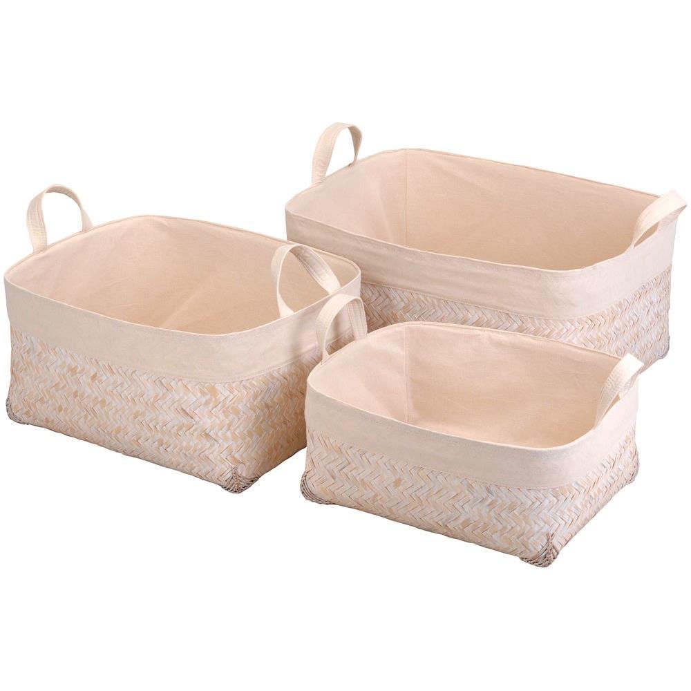 Cestino Portaoggetti In Bambù, Organizer, 3 Pezzi Inclusi. - Foto 1