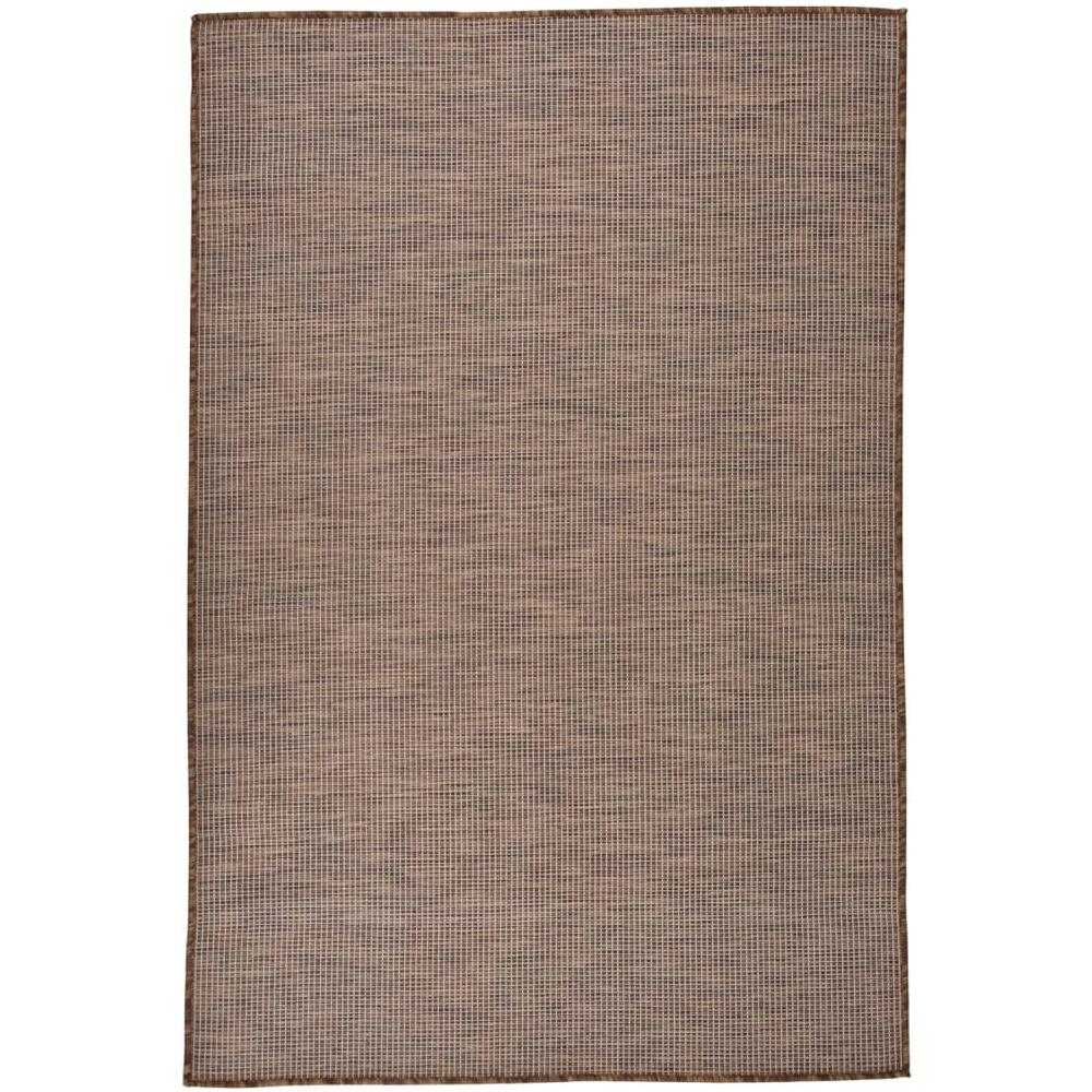 Tappeto Da Esterni A Tessitura Piatta 120x170 Cm Marrone - Foto 1