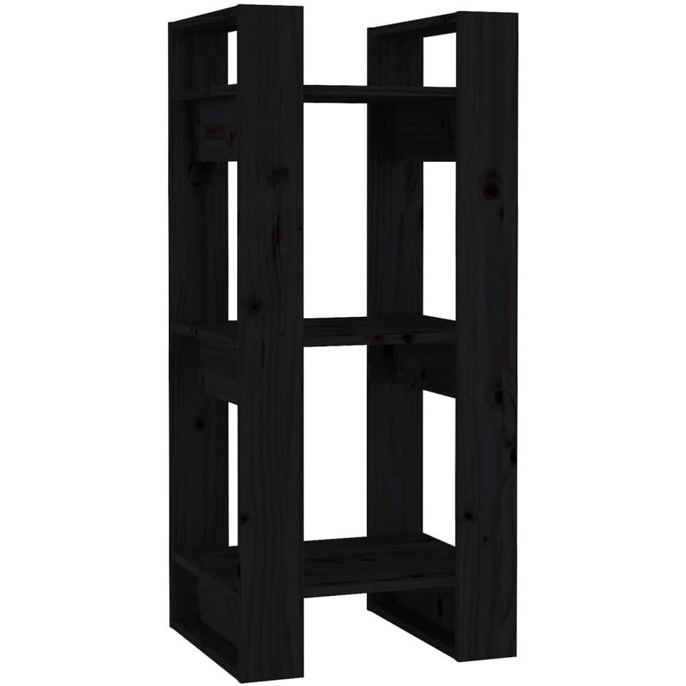 Libreria /divisorio Nero 41x35x91 Cm In Legno Massello Di Pino - Foto 2