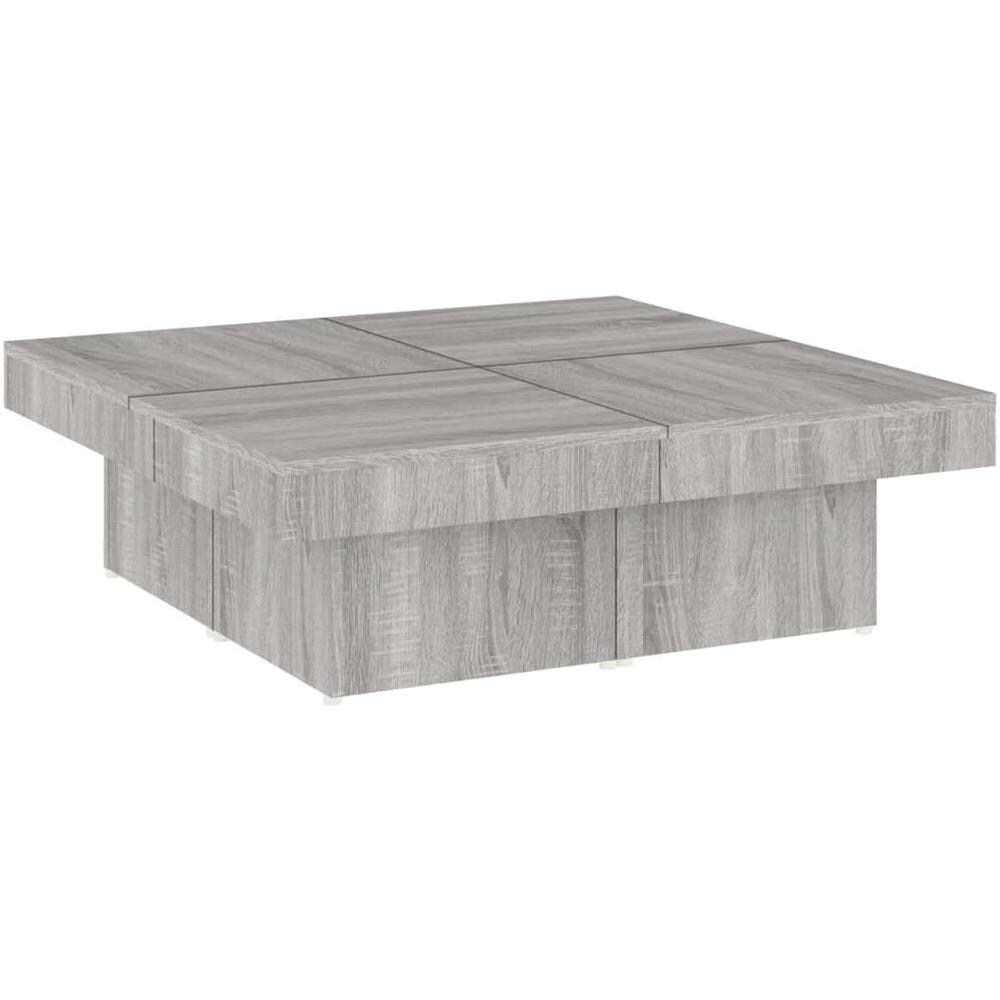 Tavolino Da Salotto Grigio Sonoma 90x90x28 Cm Legno Multistrato - Foto 2
