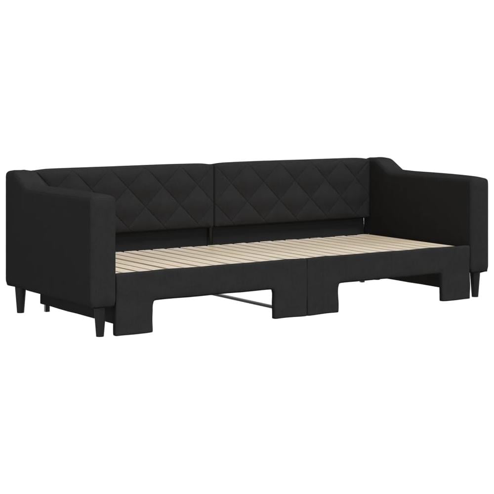 Divano Letto Con Letto Estraibile Nero 80x200 Tessuto - Foto 3