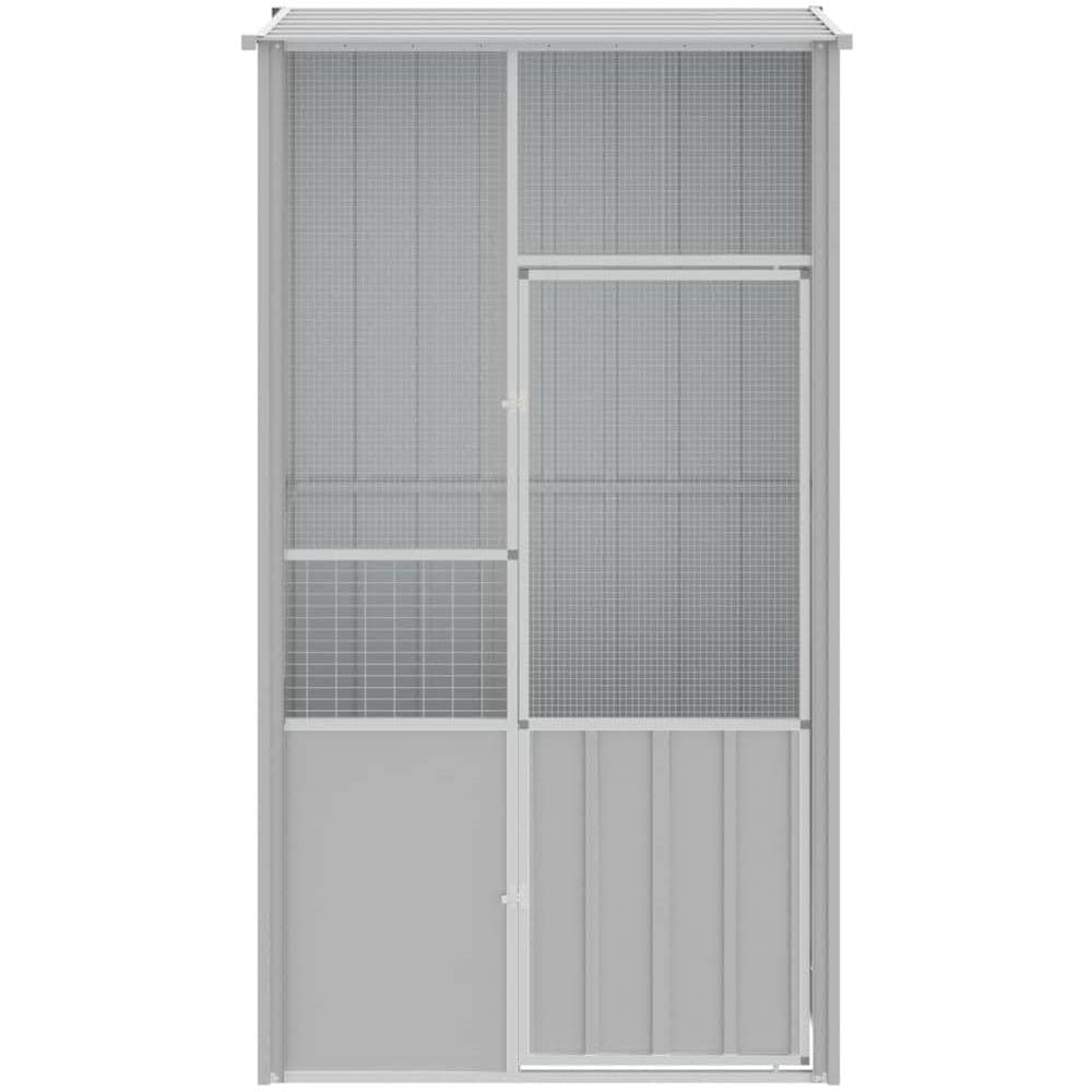 Gabbia Per Uccelli Grigia 115x78x200 Cm In Acciaio Zincato - Foto 3