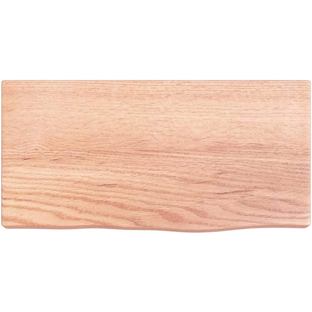 Ripiano Muro Marrone Chiaro 40x20x4 cm Massello Rovere Trattato - Foto 2