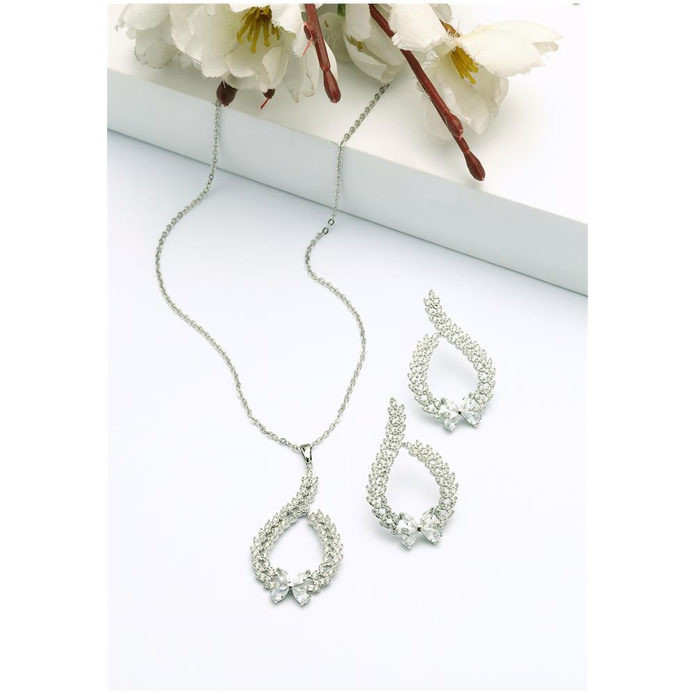 Set Orecchini e Collana a Forma di Fiocco Etereo - Foto 1