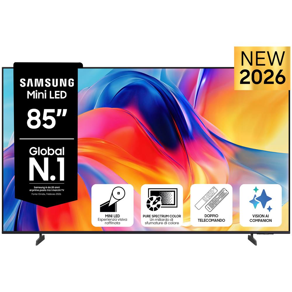 Mini LED AI TV 85" UE85M70HAUXZT 4K, Processore Mini LED 4K, 4K Upscaling, Color Booster, OTS Lite, Metal Stream Design, Vision AI Smart TV, 2026 - Foto 1