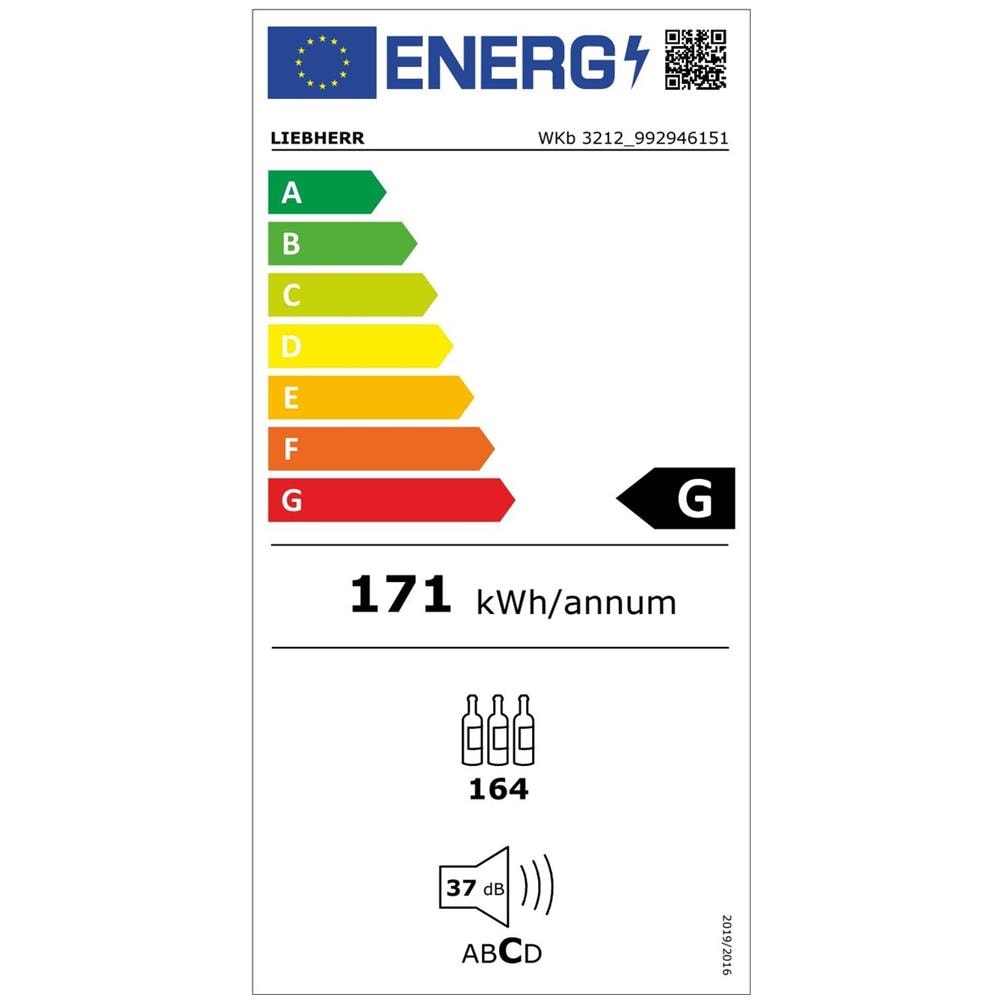 WKB 3212 Cantina Vino Vinothek Classe G Capacità 164 Bottiglie Colore Nero - Foto 2