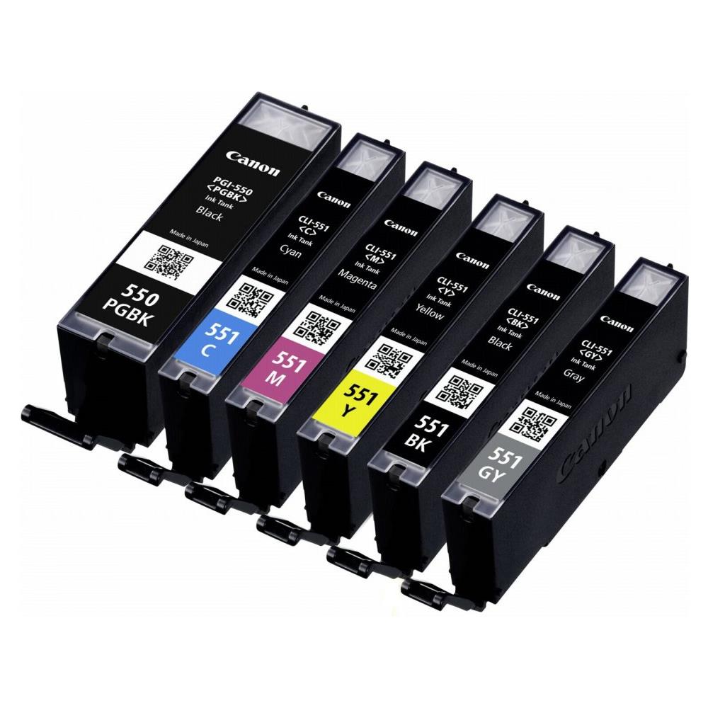 PGI-550 CLI-551 Cartuccia Ink Originale Ciano Magenta Gialla Nera Grigio per Pixma MG5450 - Foto 8