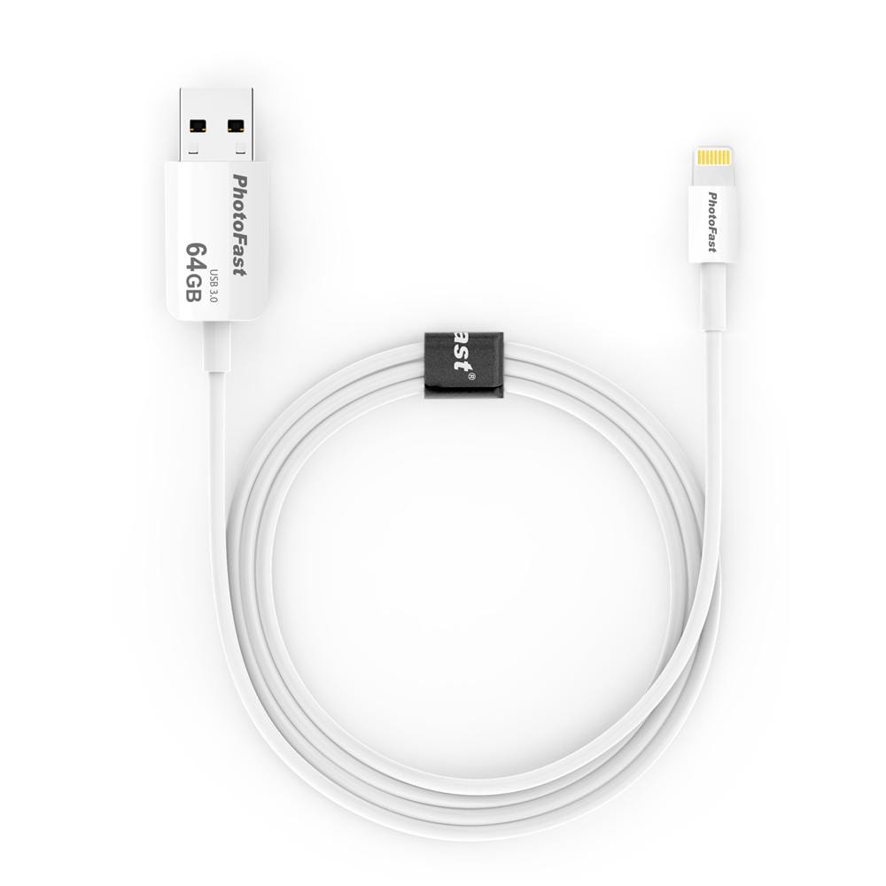 Cavo microUSB con memoria da 64GB e ricarica Lighting / USB 3.0 lunghezza 1 Metro - Bianco - Foto 1