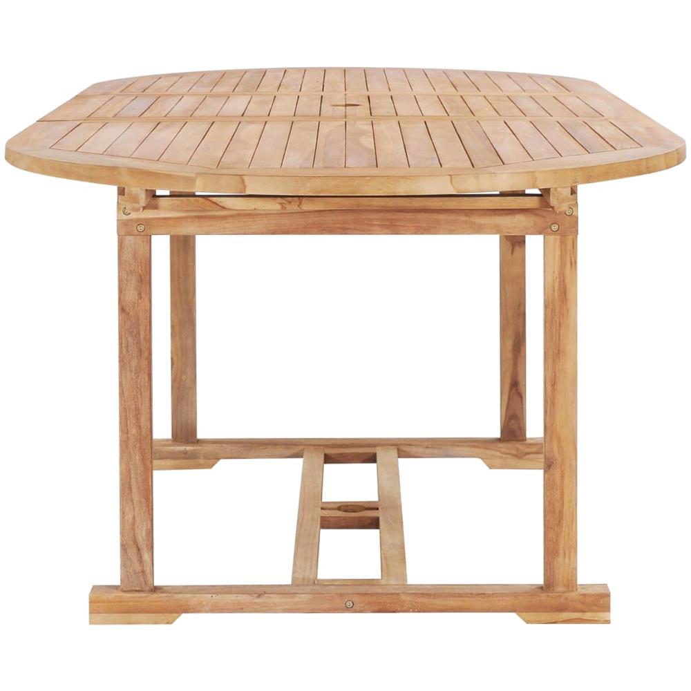 Set da Pranzo per Esterni 7 pz 150-200x100x75 cm Teak Massello - Foto 7