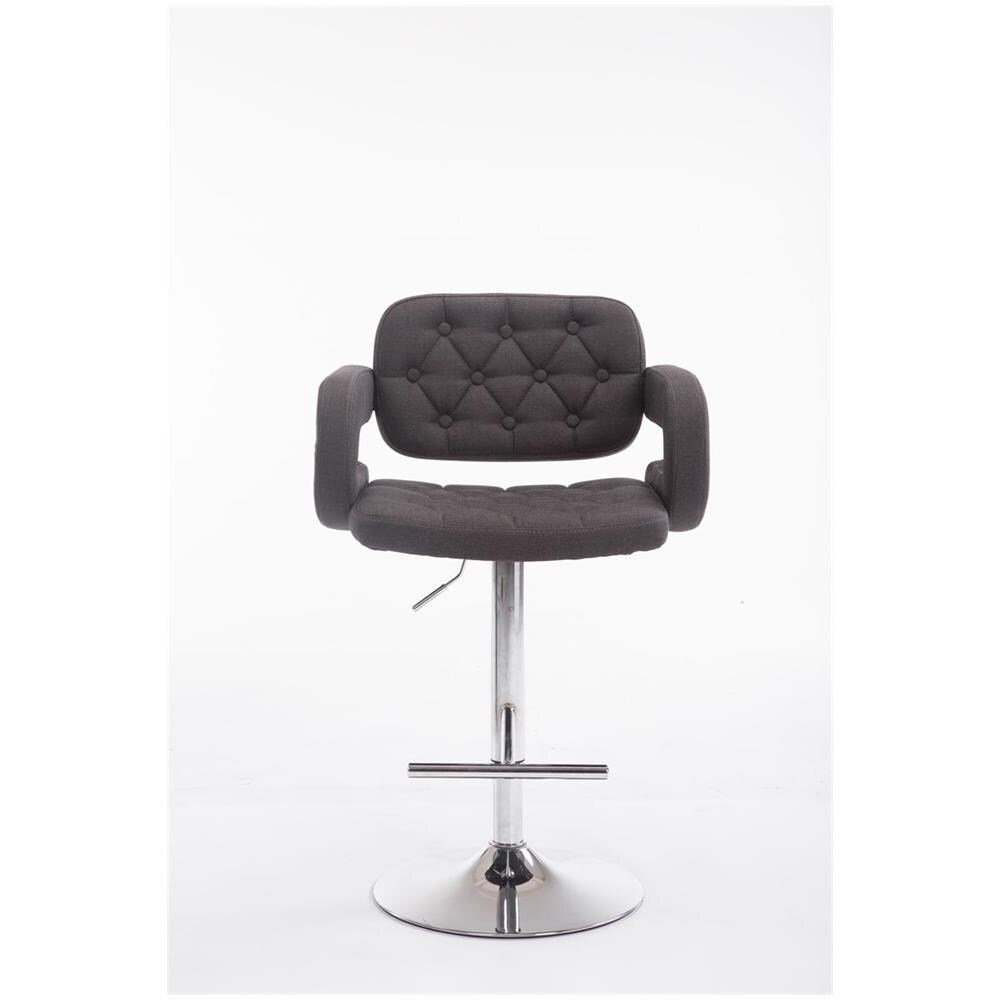 Sgabello Design Dublin In Tessuto - Sgabello Bar Girevole E Regolabile In Altezza 65-85 CM - Sgabello Alto Con Schienale E Braccioli Grigio Scuro - Foto 2