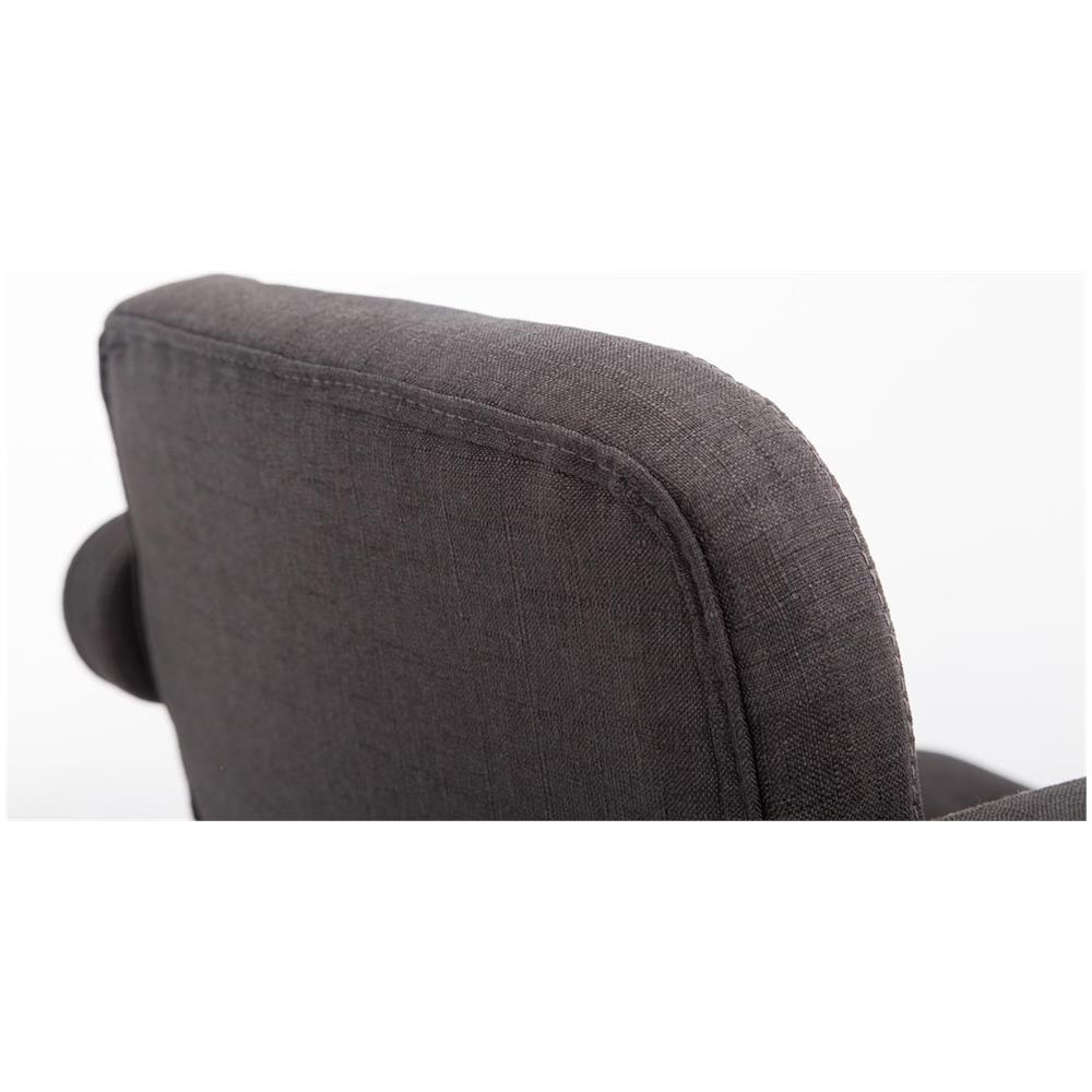 Sgabello Design Dublin In Tessuto - Sgabello Bar Girevole E Regolabile In Altezza 65-85 CM - Sgabello Alto Con Schienale E Braccioli Grigio Scuro - Foto 5