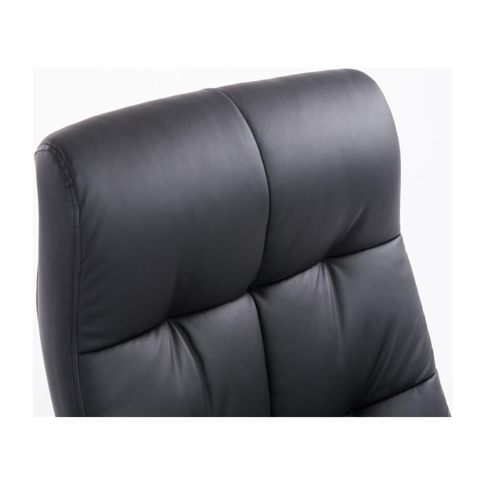 Poltrona da Ufficio Poseidon XXL - Sedia Studio Presidenziale Imbottita e Foderata in Similpelle - Sedia Ufficio Girevole e Regolabile in Altezza - Poltrona Elegante, Portata 160Kg Nero - Foto 5