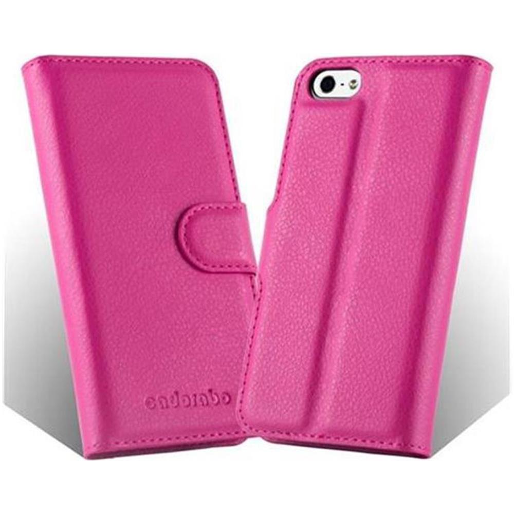 Cadorabo Custodia Compatibile Con Apple Iphone 5 / Iphone 5s / Iphone Se In Rosa Vivo - Coperchio Protettiva Con Chiusura Magnetica, Funzione Stand E Tasca Per Le Carte - Foto 6