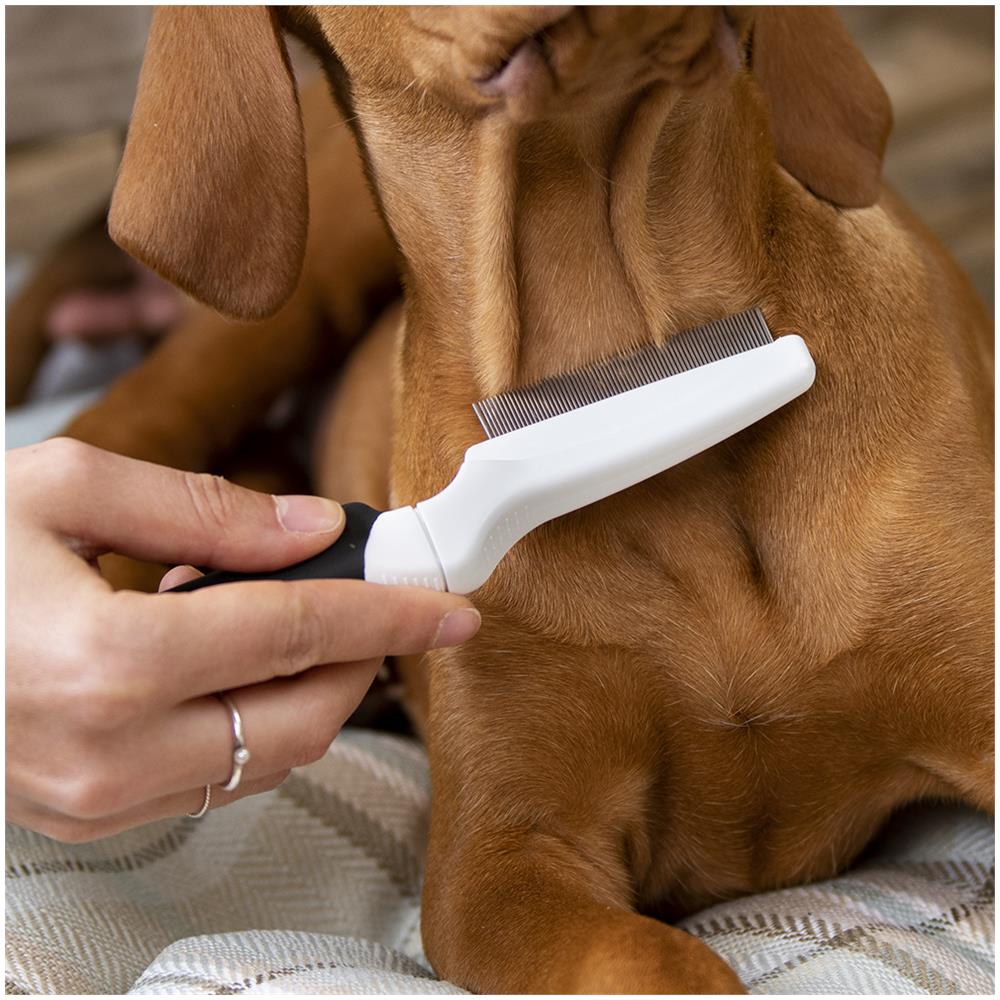 Pettine Antipulci Gro 5753 Premium Per Cani E Gatti A Pelo Corto E Medio, Ergonomico - Foto 3