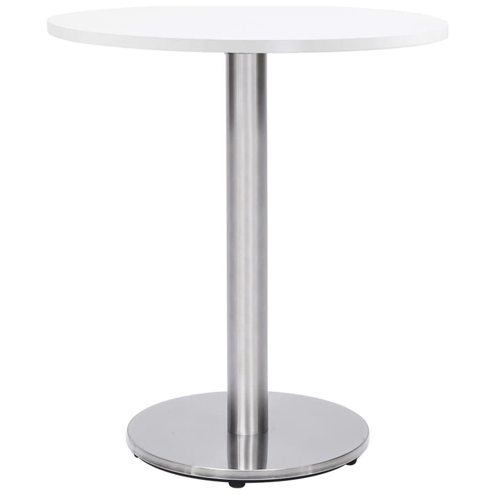 Gamba Per Tavolino Da Bar Argento 45x72 Cm In Acciaio Inox - Foto 2