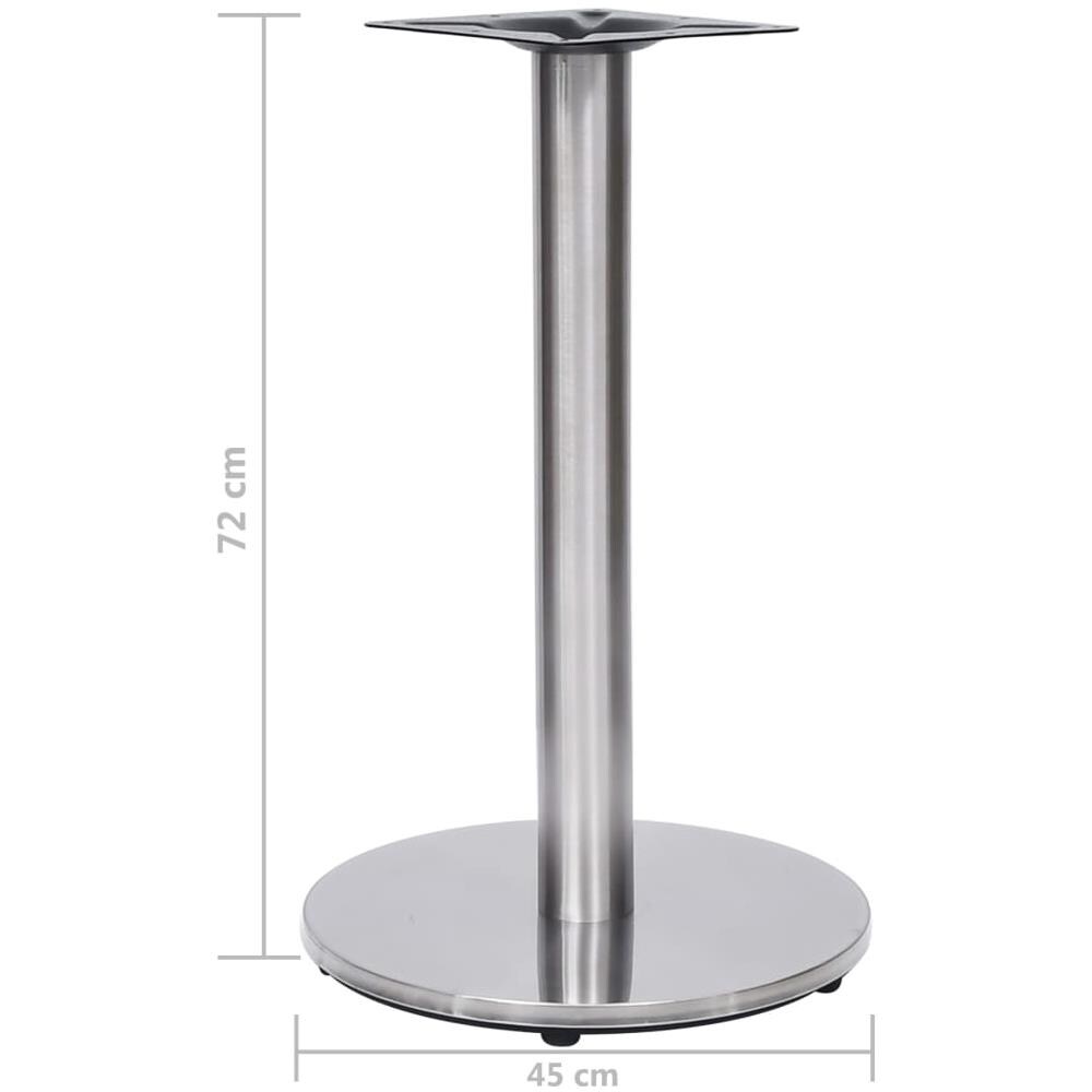 Gamba Per Tavolino Da Bar Argento 45x72 Cm In Acciaio Inox - Foto 5