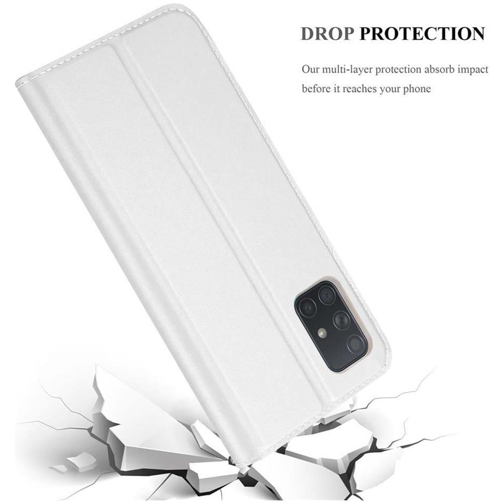 Custodia Compatibile Con Samsung Galaxy A71 In Classy Argento - Coperchio Protettiva Con Chiusura Magnetica, Funzione Stand E Tasca Per Le Carte - Foto 8