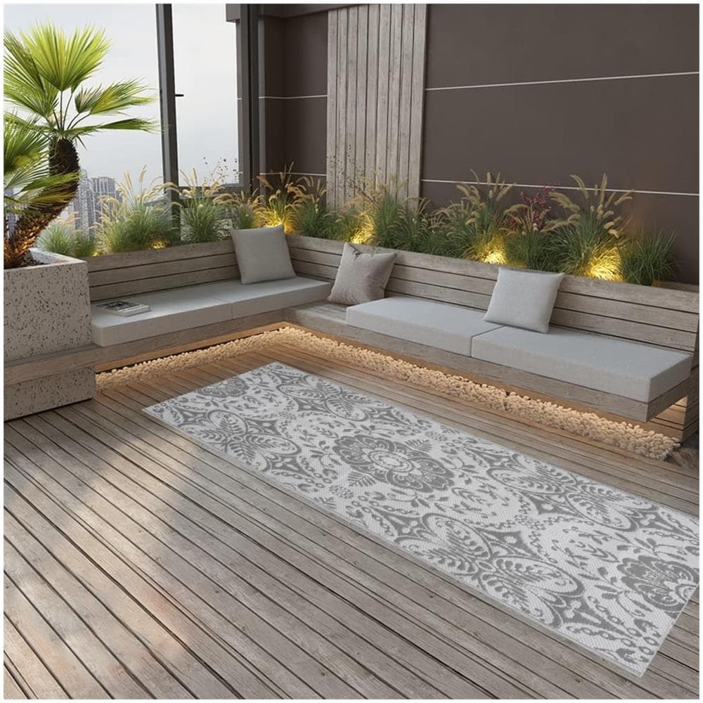 Tappeto Da Esterno Grigio Chiaro 80x250 Cm In Pp - Foto 1