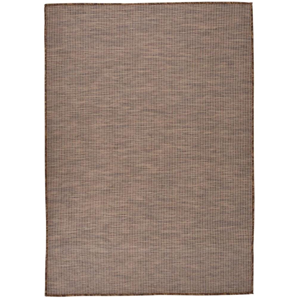Tappeto Da Esterni A Tessitura Piatta 140x200 Cm Marrone - Foto 1