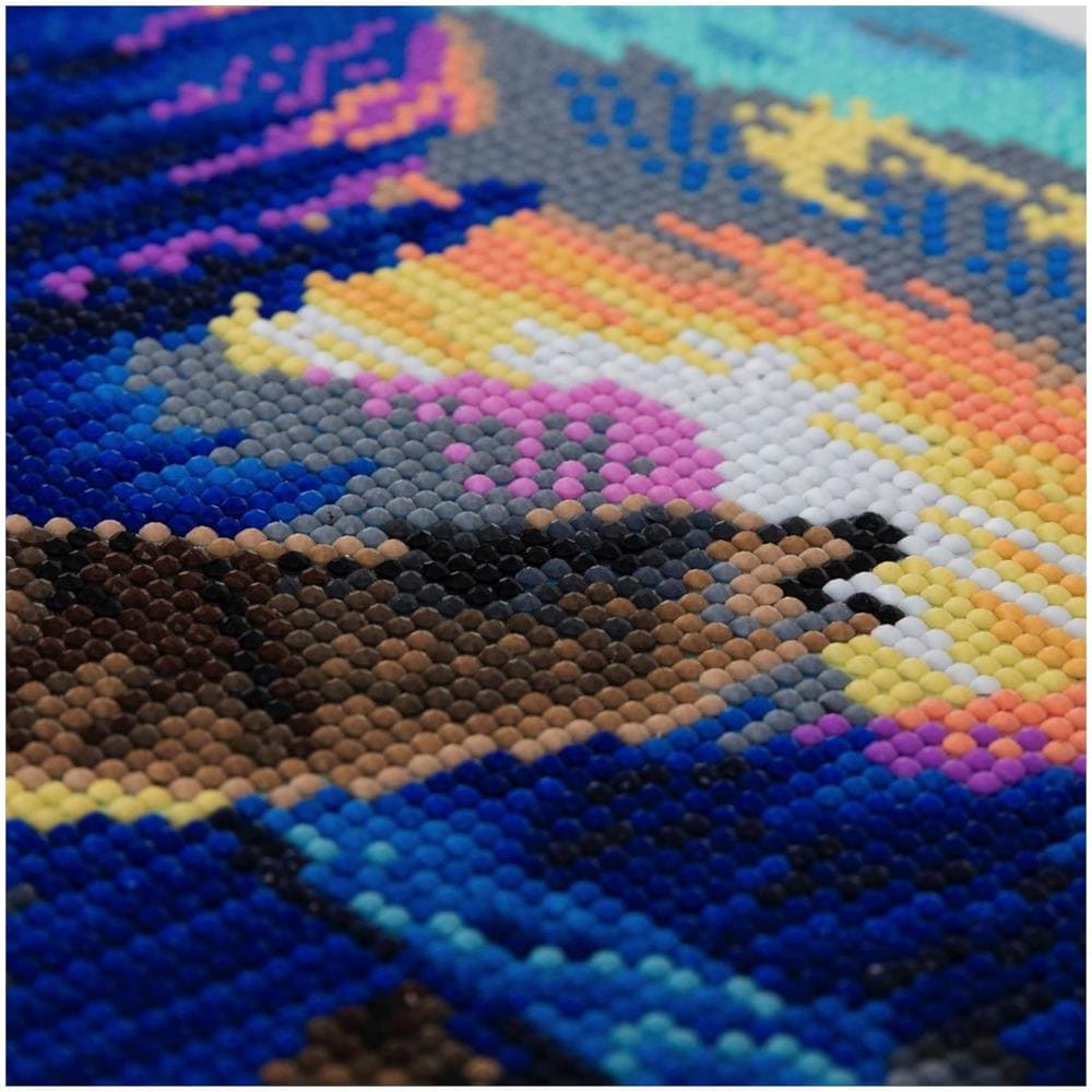 Quadro Fai Da Te Con Diamanti - Lupo Al Tramonto 30 X 30 Cm - Foto 1