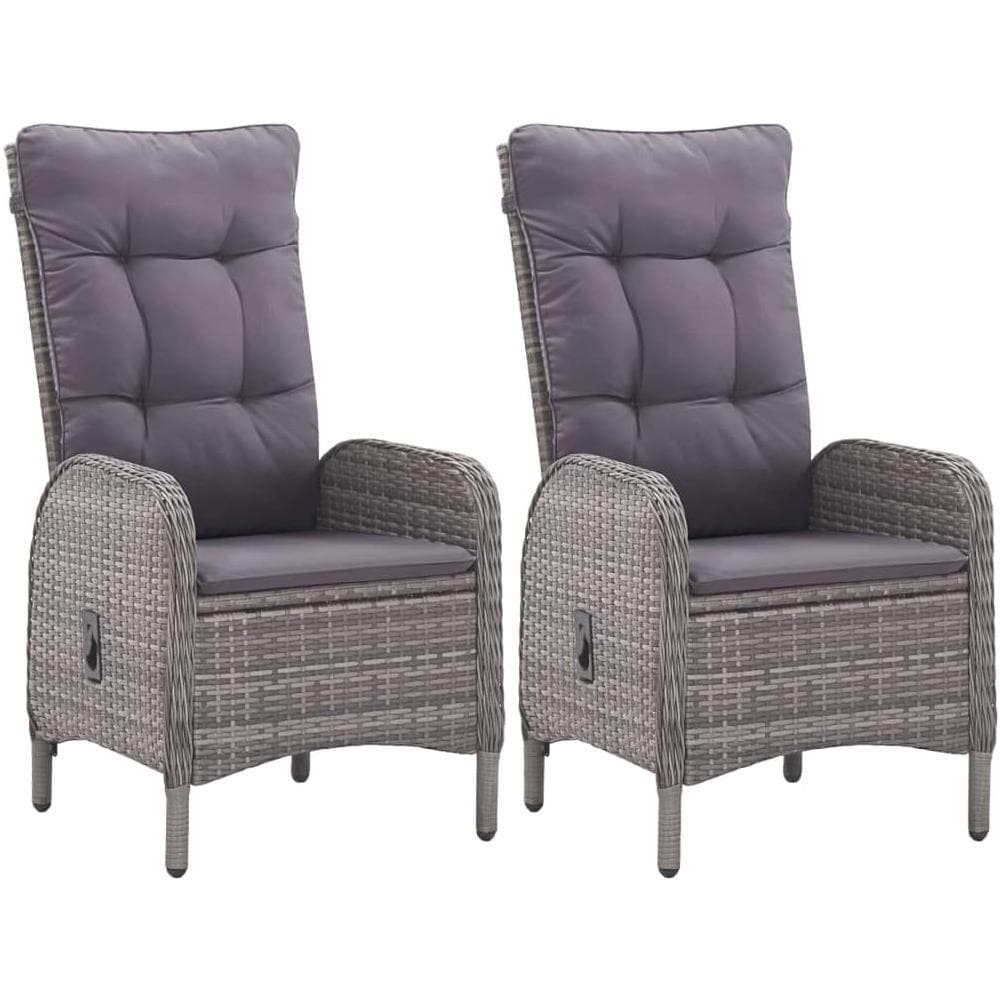 Set Mobili Da Pranzo Per Giardino 3 Pz Grigio - Foto 2