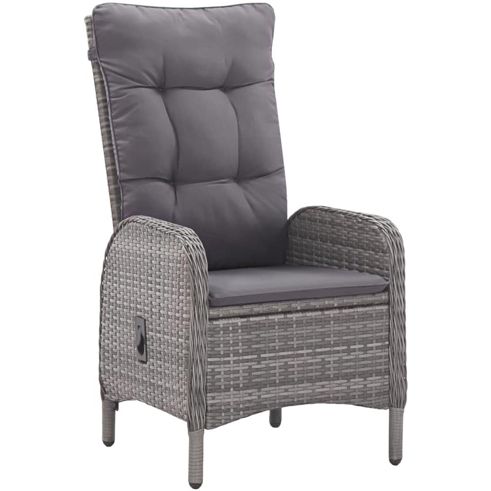 Set Mobili Da Pranzo Per Giardino 3 Pz Grigio - Foto 3