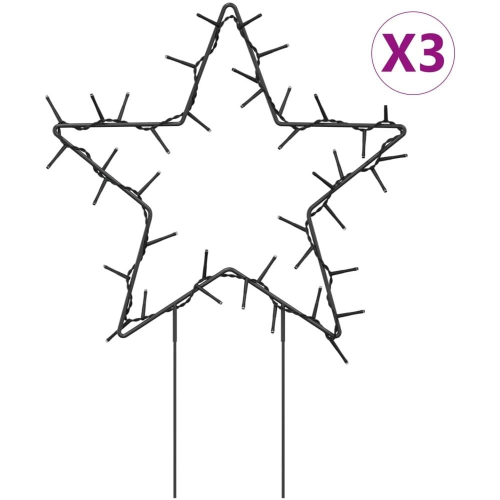 Decorazioni Luminose Natalizie Picchetti 3pz Stella 50led 29cm - Foto 1