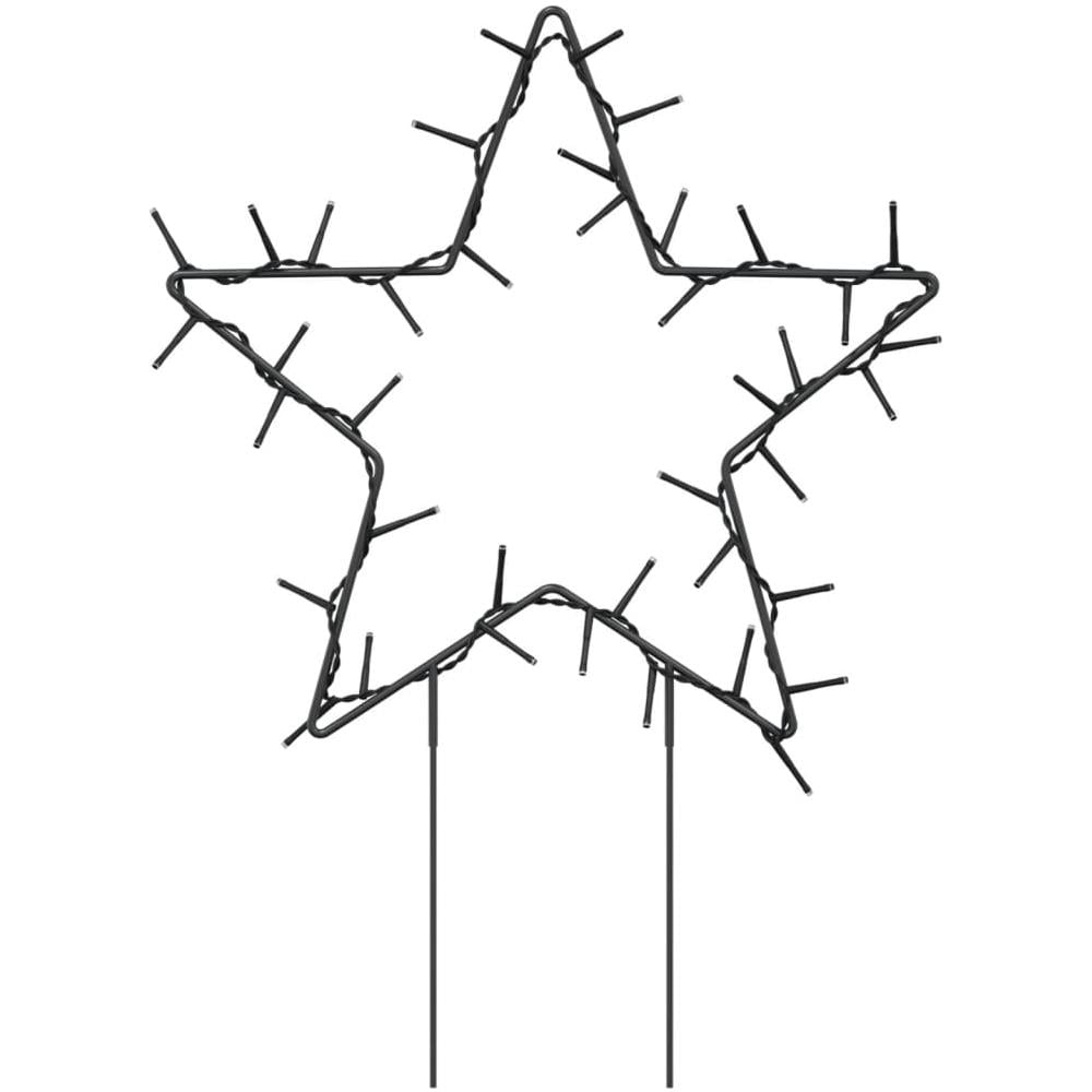 Decorazioni Luminose Natalizie Picchetti 3pz Stella 50led 29cm - Foto 2