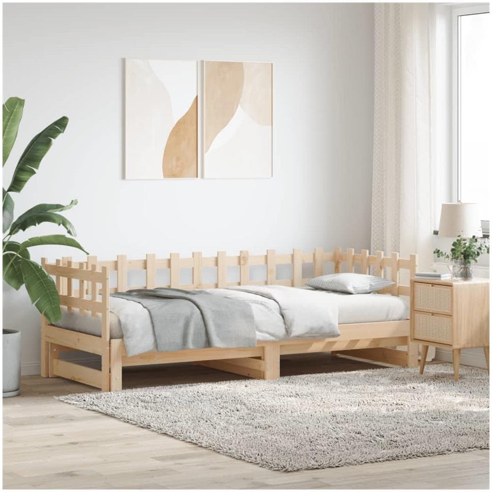 Dormeuse Estraibile 2x (80x200) Cm In Legno Massello Di Pino - Foto 1